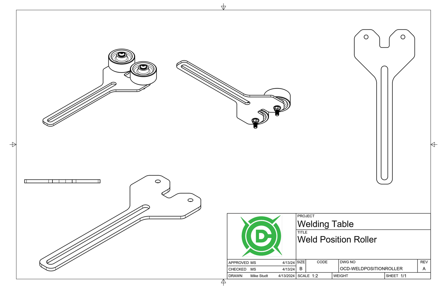 Weld Position Roller DXF File