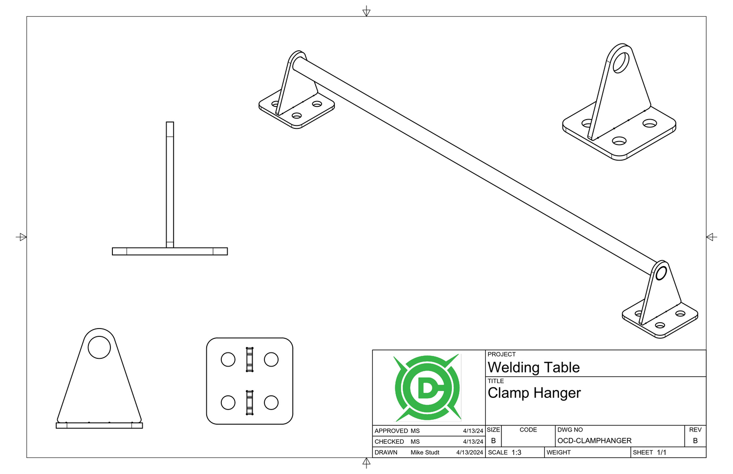 Clamp/Tool Hanger DXF File